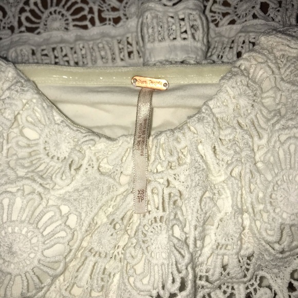 Free People Crochet Lace Cropped Bandeau Blouse - Picture 5 of 8